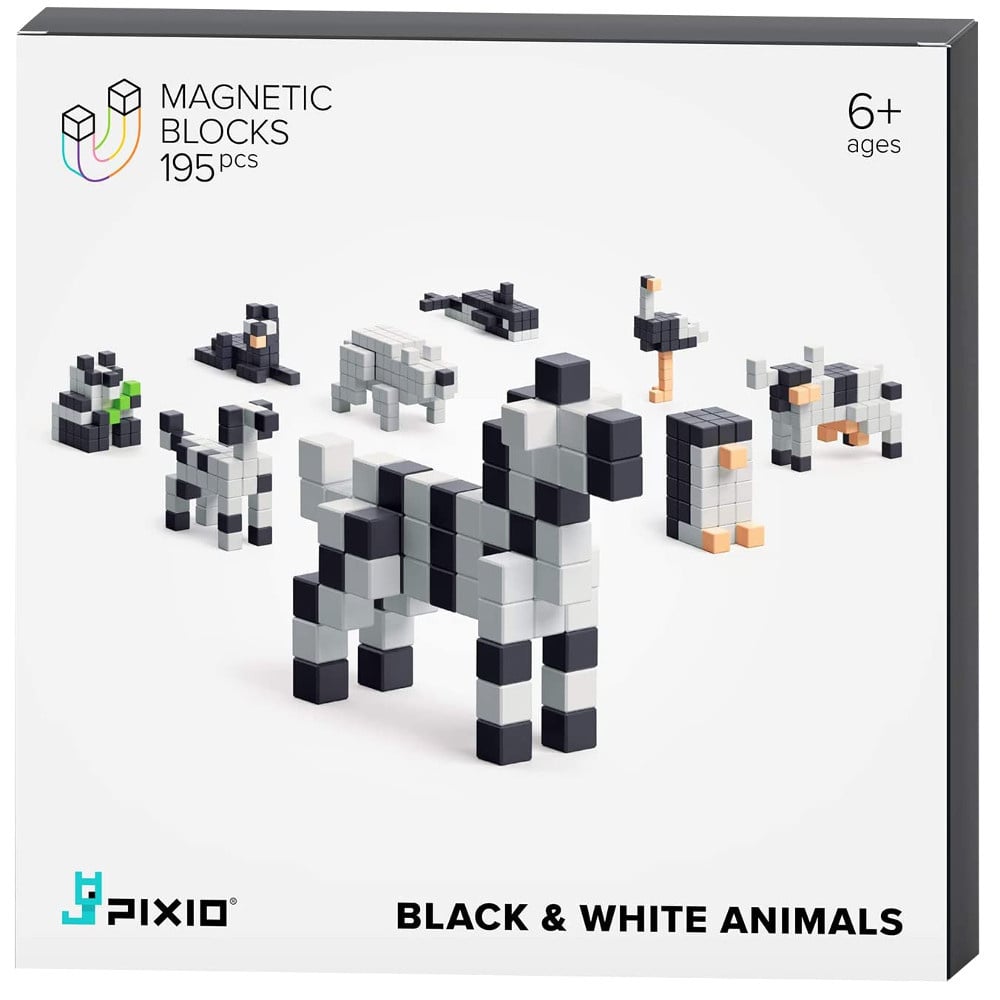 PIXIO Black & White Animals - Construcție magnetică